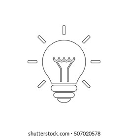 Light bulb line icon. Idea sign. Lamp line icon on white background. Vector illustration. Trendy flat style for graphic design, web site.