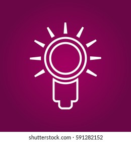 Light Bulb line icon. Idea sign, solution, thinking concept. Lighting Electric lamp. Electricity, shine. Trendy Flat style for graphic design, Web site, UI. EPS
