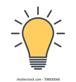 Light Bulb line icon. Idea sign, solution, thinking concept. Lighting electric lamp. Electricity, shine. Trendy flat style for graphic design, Web site, UI. EPS. Vector