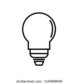 Light bulb line icon isolated on white background. Outline thin idea inspiration concept vector.