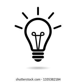 Light Bulb line icon isolated on white