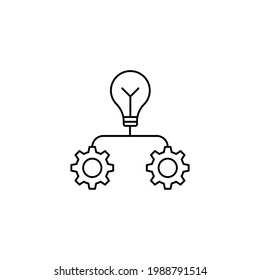 Icono de línea de la bombilla de luz aislado en fondo blanco