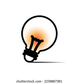 Light bulb line icon isolated on white background  Lighting electric lamp
