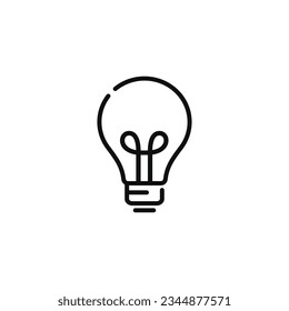 Light bulb line icon isolated on white background