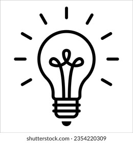 Light Bulb line icon isolated on white background
