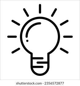 Light Bulb line icon isolated on white background