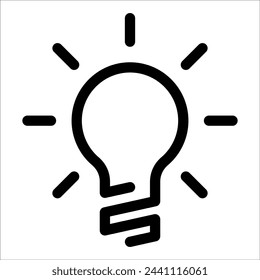 Light Bulb line icon isolated on white background