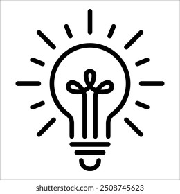 Light Bulb line icon isolated on white background