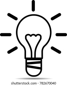 Light bulb line icon isolated on white background. Vector EPS 10 illustration.