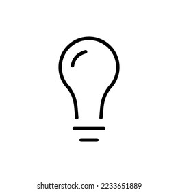 Light bulb line icon. Lighting, electricity, electric, shine, wiring, glow. Thinking, creative idea, creativity, solution, strategy. Technology concept. Vector line icon on white background