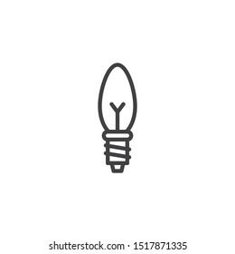 Light bulb line icon. linear style sign for mobile concept and web design. Electric Lamp outline vector icon. Symbol, logo illustration. Vector graphics