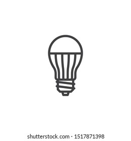 Light bulb line icon. linear style sign for mobile concept and web design. LED Lamp outline vector icon. Symbol, logo illustration. Vector graphics