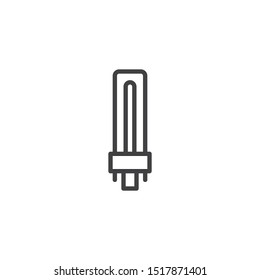 Light bulb line icon. linear style sign for mobile concept and web design. energy saving fluorescent lamp outline vector icon. Symbol, logo illustration. Vector graphics