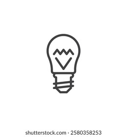 Light Bulb line icon. linear style sign for mobile concept and web design. Energy efficient LED bulb outline vector icon. Symbol, logo illustration. Vector graphics