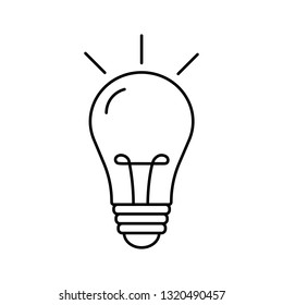 light bulb line icon on white background