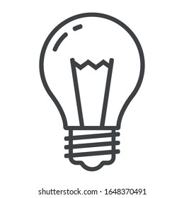 Light bulb line icon on white background