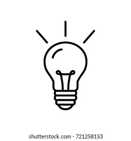 Light Bulb Line Icon On White Background