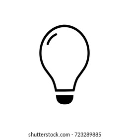 Light bulb line icon on white background