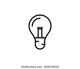 Light bulb line icon, outline vector sign, linear style pictogram isolated on white. Idea symbol, logo illustration. Editable stroke.