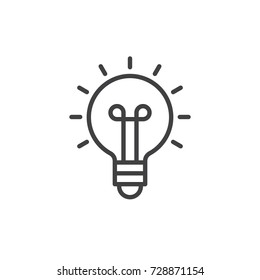 Light bulb line icon, outline vector sign, linear style pictogram isolated on white. Idea symbol, logo illustration. Editable stroke