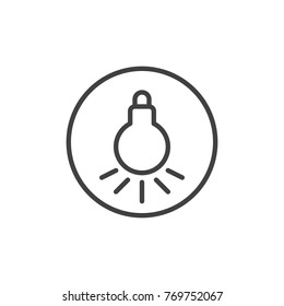 Light bulb line icon, outline vector sign, linear style pictogram isolated on white. Lamp symbol, logo illustration. Editable stroke