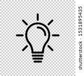 the light bulb line icon shines isolated on a transparent background