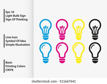 Light Bulb Line Icon. Sign Of Thinking, New Idea. Vector Illustration