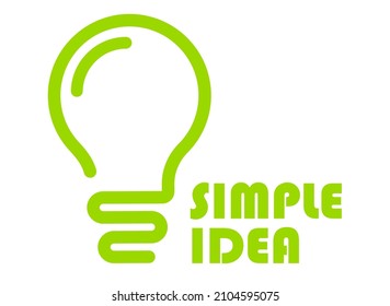 Light bulb line icon, simple idea emblem isolated on white background