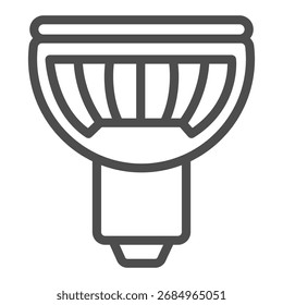 Icono de línea de bombilla, Pequeño concepto de bombilla. Gráficos de Vector. Mini signo de la lámpara en el fondo blanco, icono del estilo del contorno para el móvil o el Diseño web