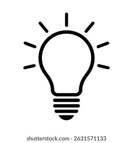 Light bulb with line icon in trendy flat style isolated on white background. 