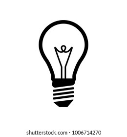 Light Bulb line icon vector, isolated on white background. Idea sign, solution, thinking concept. Lighting Electric lamp. Electricity, shine. Trendy Flat style for graphic design, Web site, UI
