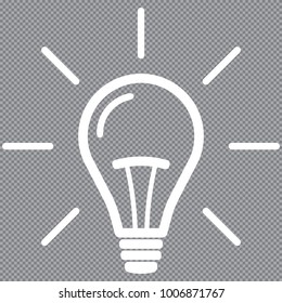 Light Bulb line icon vector, isolated on white background. Idea sign, solution, thinking concept. Lighting Electric lamp. Electricity, shine. Trendy Flat style for graphic design, Web site, UI. EPS