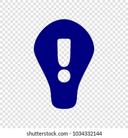 Light bulb line icon. Vector. Navy blue flat icon on transparent background.