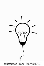 Light Bulb line icon vector, isolated on white background. Idea sign