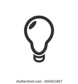 Light Bulb line icon vector, isolated on white background. Idea sign, solution, thinking concept. Lighting Electric lamp. Flat style for graphic design, Web site.