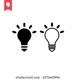 Light Bulb line icon vector, isolated on white background. Idea sign, solution, thinking concept. Lighting Electric lamp. Electricity, shine. Trendy Flat style, web site, UI. EPS