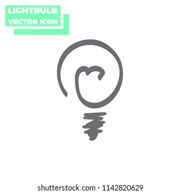 Light Bulb line icon vector, isolated on white background. Idea sign, solution, thinking concept.