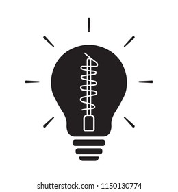 Light Bulb line icon vector, isolated on white background. Idea sign, solution, thinking concept. Lighting Electric lamp. Electricity, shine. Trendy Flat style for graphic design, Web site, UI. EPS