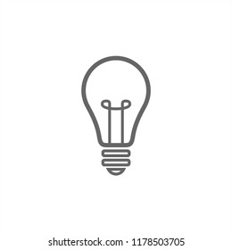 Light Bulb line icon vector, isolated on white background. Idea sign, solution, thinking concept. Lighting Electric lamp. Electricity, shine. Trendy Flat style for graphic design, Web site, UI. EPS
