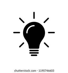 Light Bulb line icon vector, isolated on white background. Idea sign, solution, thinking concept
