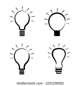 Light Bulb line icon vector, isolated on white background.