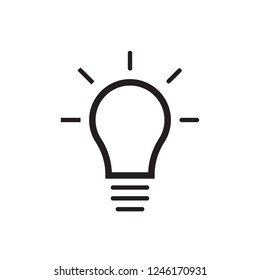 Light Bulb line icon vector, isolated on white background. Idea sign, solution, thinking concept