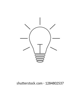 Light Bulb line icon vector, isolated on white background.
