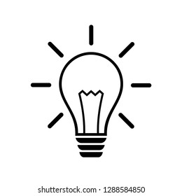 Light Bulb line icon vector, isolated on white background. Idea sign, solution, thinking concept