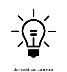 Light Bulb line icon vector, isolated on white background. Idea sign, solution, thinking concept