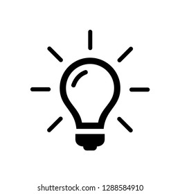 Light Bulb line icon vector, isolated on white background. Idea sign, solution, thinking concept