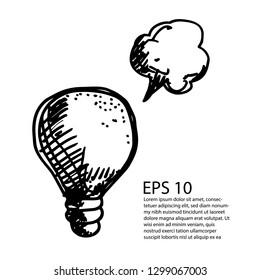 Light Bulb line icon vector, isolated on white background.EPS10