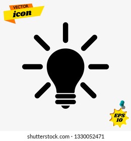 Light Bulb line icon vector, isolated on white background. Idea sign, solution, thinking concept. Lighting Electric lamp. Electricity, shine. Trendy Flat style for graphic design, Web site, UI. EPS