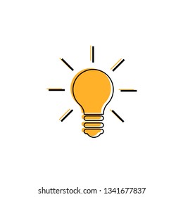 Light Bulb line icon vector. Idea sign, solution, thinking concept. Lighting Electric lamp. Electricity, shine