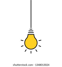 Light Bulb line icon vector, isolated on white background. Idea sign, solution, thinking concept. Lighting Electric lamp.